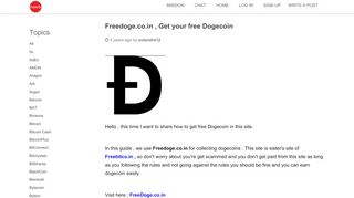 
                            2. Freedoge.co.in , Get your free Dogecoin • Newbium