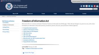 
                            5. Freedom of Information Act | U.S. Customs and Border Protection