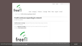 
                            2. Freefil continues expanding its network | Freefil