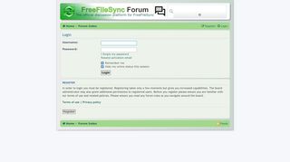 
                            3. FreeFileSync Forum - User Control Panel - Login