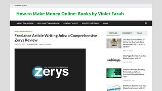 
                            9. Freelance Article Writing Jobs: a Comprehensive Zerys Review