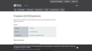 
                            7. Freelance IELTS Examiners | British Council