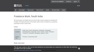 
                            11. Freelance Work- South India | British Council