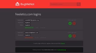 
                            5. freeletics.com passwords - BugMeNot