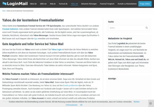 
                            12. Freemail Anbieter Yahoo Mailverwaltung » Loginmail.de