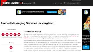 
                            10. FreeMail von WEB.DE - Unified Messaging Services im Vergleich ...