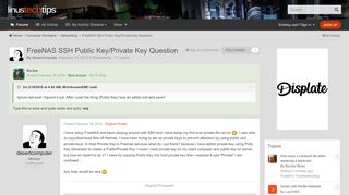 
                            13. FreeNAS SSH Public Key/Private Key Question - Networking - Linus ...