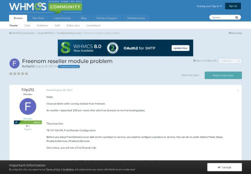 
                            11. Freenom reseller module problem - Troubleshooting Issues - WHMCS ...