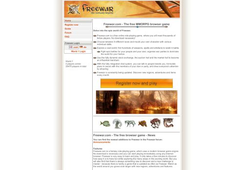 
                            3. Freewar.com - Browser game, online game