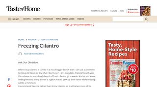 
                            12. Freezing Cilantro | Taste of Home