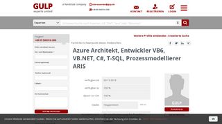 
                            9. Freiberufler: Azure Architekt, Entwickler VB6, VB.NET, C#, T-SQL ...