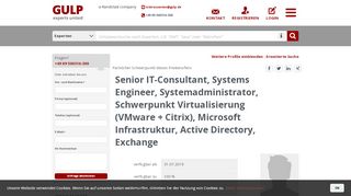 
                            13. Freiberufler: Senior IT-Consultant, Systems Engineer ... - Gulp