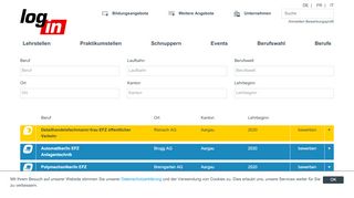 
                            5. Freie Lehrstellen - login Berufsbildung