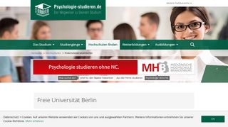 
                            10. Freie Universität Berlin | Psychologie-studieren.de