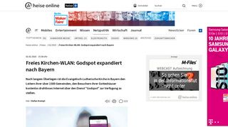 
                            5. Freies Kirchen-WLAN: Godspot expandiert nach Bayern | heise online