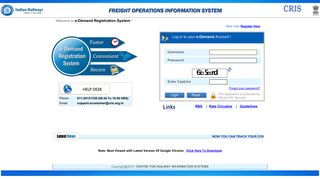 
                            9. Freight Operations Information System|e-Demand Registration - FOIS
