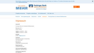 
                            7. Freisinger Bank - Viele schaffen mehr - Impressum