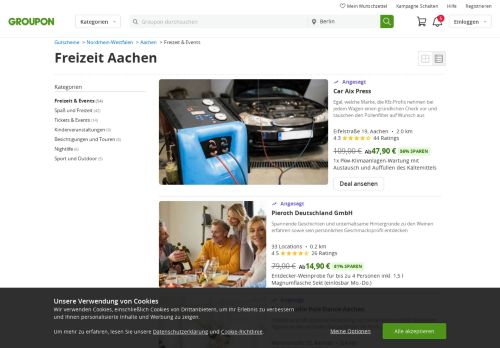
                            13. Freizeit Aachen: Spare bis zu 70% mit Freizeit Gutscheinen ... - Groupon