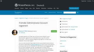 
                            2. Fremder Administrator-Account registriert | WordPress.org