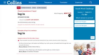 
                            5. French Translation of “log in” | Collins English-French Dictionary