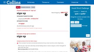 
                            3. French Translation of “sign up” | Collins English-French Dictionary