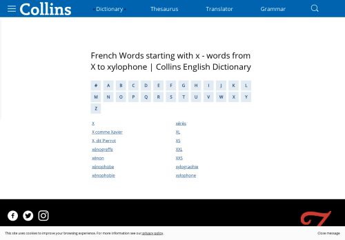 
                            8. French Words starting with x - words from X to xylophone | Collins ...