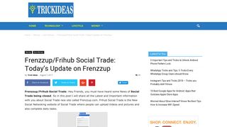 
                            9. Frenzzup/Frihub Social Trade: Today's Update on Frenzzup ...
