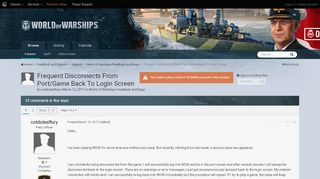 
                            6. Frequent Disconnects From Port/Game Back To Login Screen - World ...