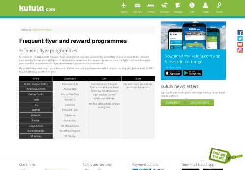 
                            12. Frequent flyer and reward programmes - kulula.com