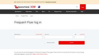 
                            1. Frequent Flyer log in - Qantas