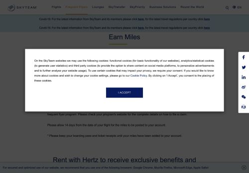
                            2. Frequent Flyer Miles | Earn Miles | SkyTeam