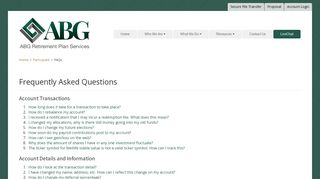 
                            9. Frequently Asked Questions | ABG Retirement Plan Services