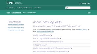 
                            6. Frequently Asked Questions About FollowMyHealth