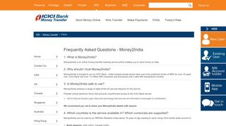 
                            11. Frequently asked questions about Money Transfer ... - ICICI Bank