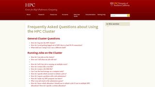 
                            1. Frequently Asked Questions about Using the HPC Cluster | HPC | USC