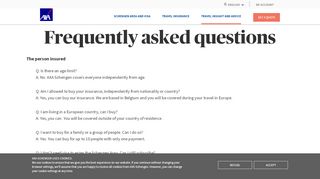 
                            11. Frequently asked questions | AXA Schengen