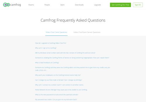 
                            3. Frequently Asked Questions - Camfrog