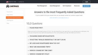 
                            9. Frequently Asked Questions - Cartrack
