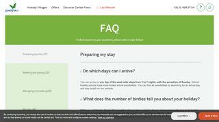 
                            8. Frequently asked questions | Center Parcs - Center Parcs Europe