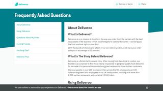 
                            10. Frequently Asked Questions - Deliveroo