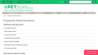 
                            6. Frequently Asked Questions| ePETstore Online South Africa