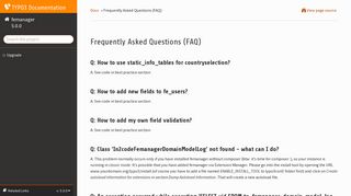 
                            3. Frequently Asked Questions (FAQ) - TYPO3 Documentation