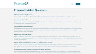 
                            4. Frequently Asked Questions | Finance 27