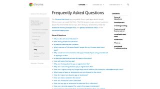 
                            5. Frequently Asked Questions - Google Chrome - Chrome: developer