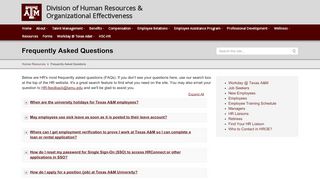 
                            10. Frequently Asked Questions - Human Resources - Texas A&M University