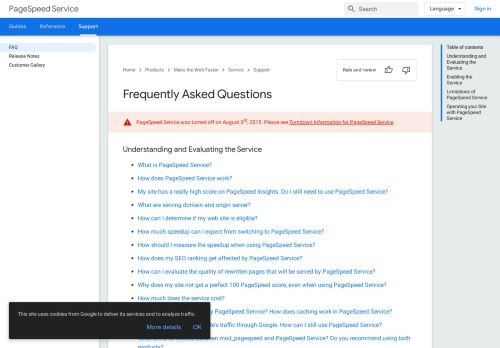 
                            6. Frequently Asked Questions | PageSpeed Service | Google ...