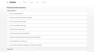 
                            2. Frequently Asked Questions & Queries - hotstar.com