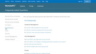 
                            7. Frequently Asked Questions - RemotePC™ - For Enterprises