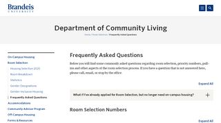 
                            5. Frequently Asked Questions | Room Selection ... - Brandeis ...