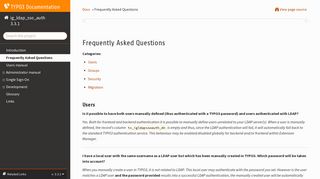 
                            4. Frequently Asked Questions - TYPO3 documentation